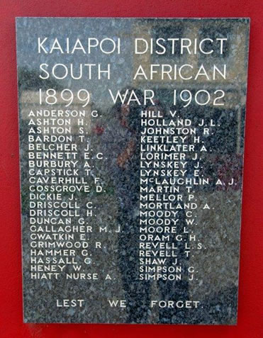 Kaiapoi memorial detail