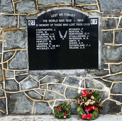 Lumsden memorial showing names