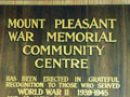 Mt Pleasant war memorial hall
