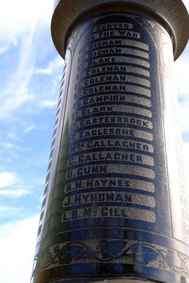 Prebbleton memorial detail