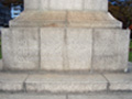 Detailed view of the original inscription on the plinth which is from one of Robert Scott's last diary entries. The words read: I do not regret this journey, which shows that Englishmen can endure hardships, help one another, and meet death with as great fortitude as ever in the past.