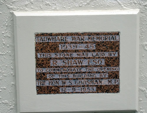 Tauwhare Memorial detail