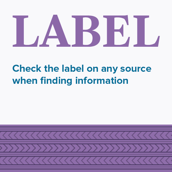 Label resource for evaluating information