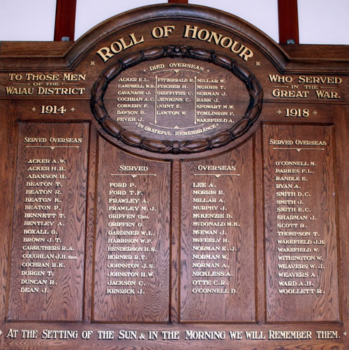 Tuatapere Library roll of honour