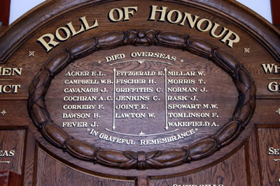 Tuatapere Library roll of honour detail