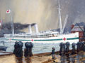Deaprture of the Hospital Ship Maheno by Walter Bowring, 1915