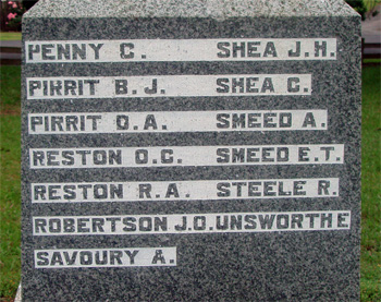 Whangarata First World War memorial (detail)